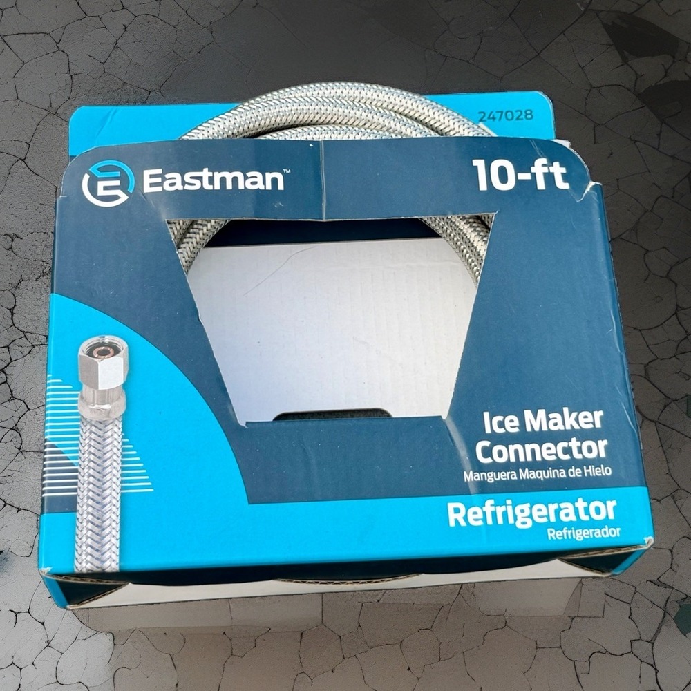Eastman 10ft Stainless Steel Braided Refrigerator Ice‎ Maker Connector